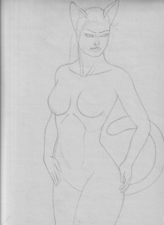 Gatita desnuda (boceto)